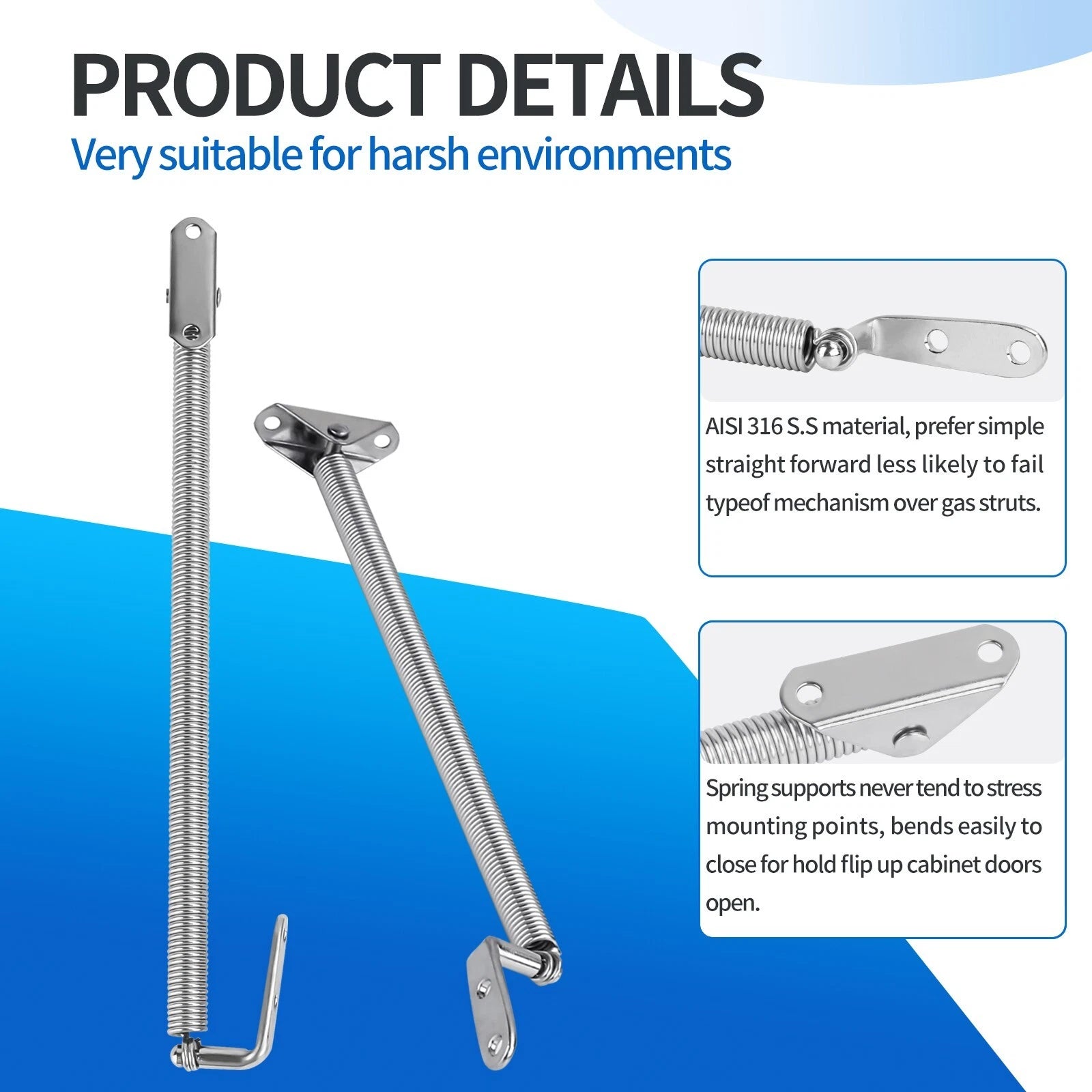 Marine Stainless Steel Boat Hatch Support Spring Adjuster 8-1/4" (2010–2023)