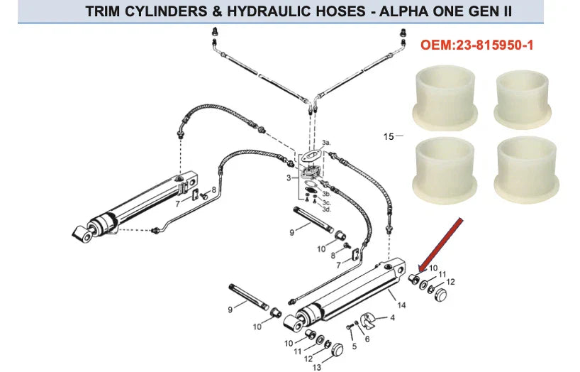Power Trim Bushing for Mercruiser ALPHA ONE GEN II (1991-1997)