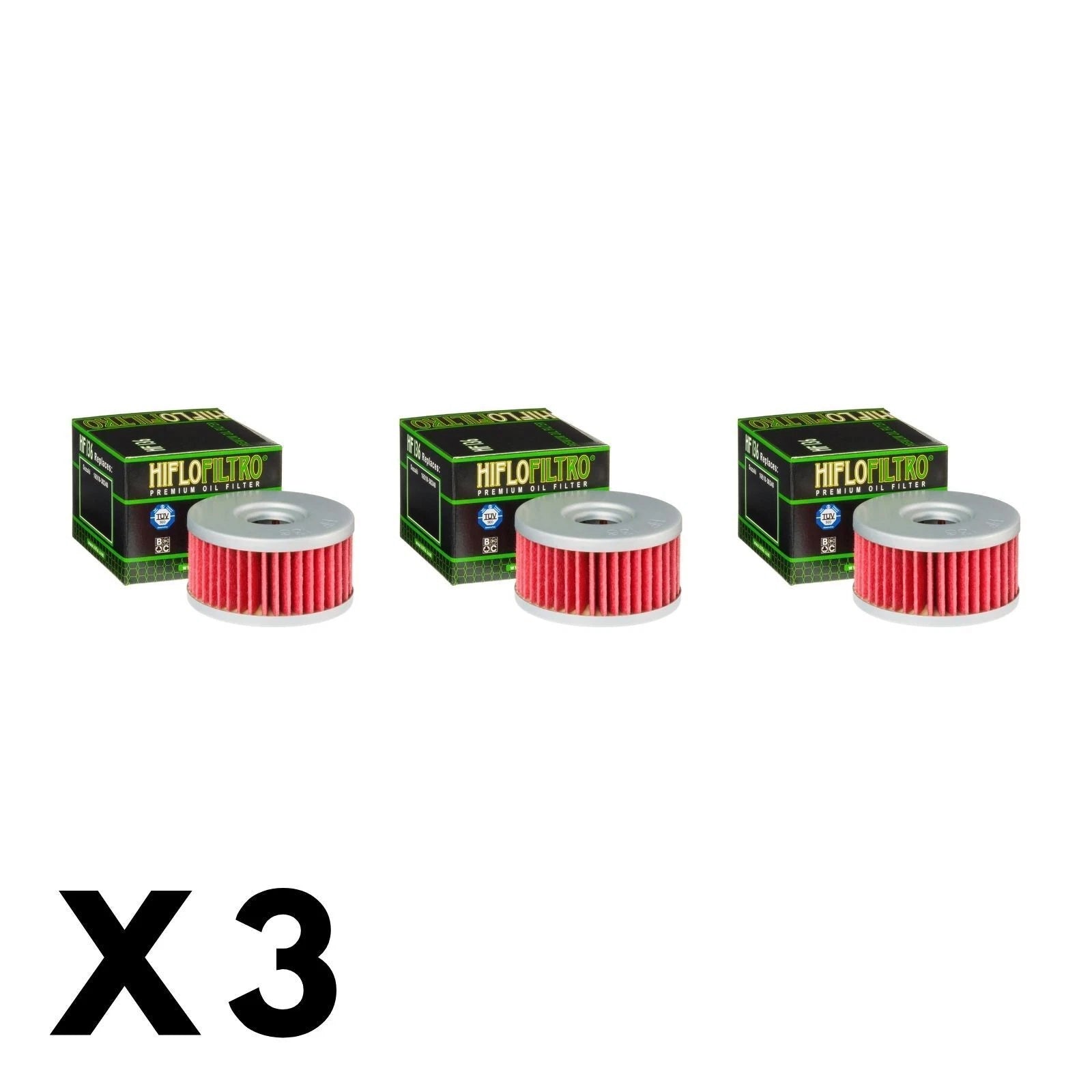 3 Pack Hiflo Oil Filter for Suzuki NZ250 (1987)