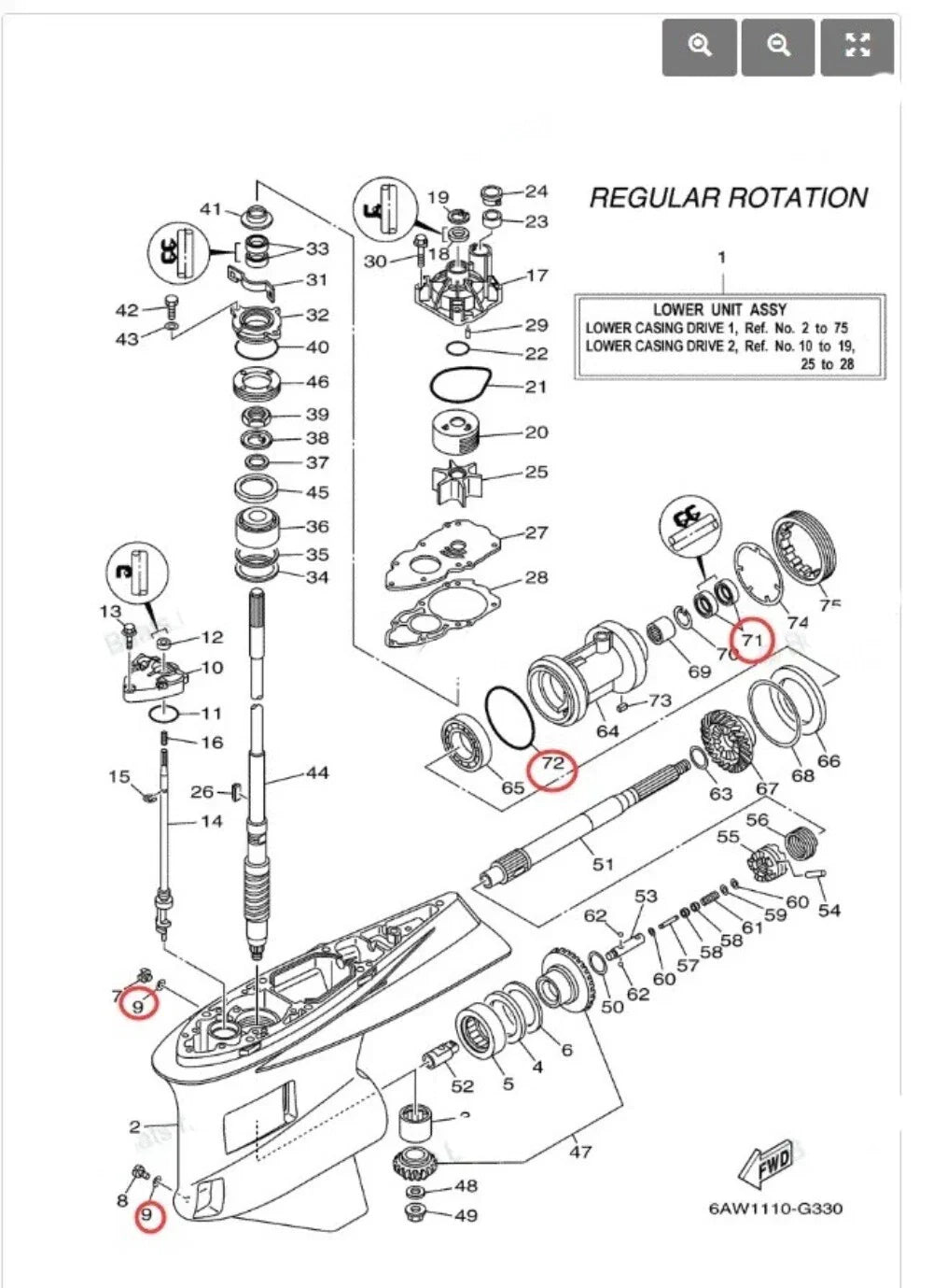 Lower Gearcase Oil Seal Kit for Yamaha F300A/F350A (2004-2023)