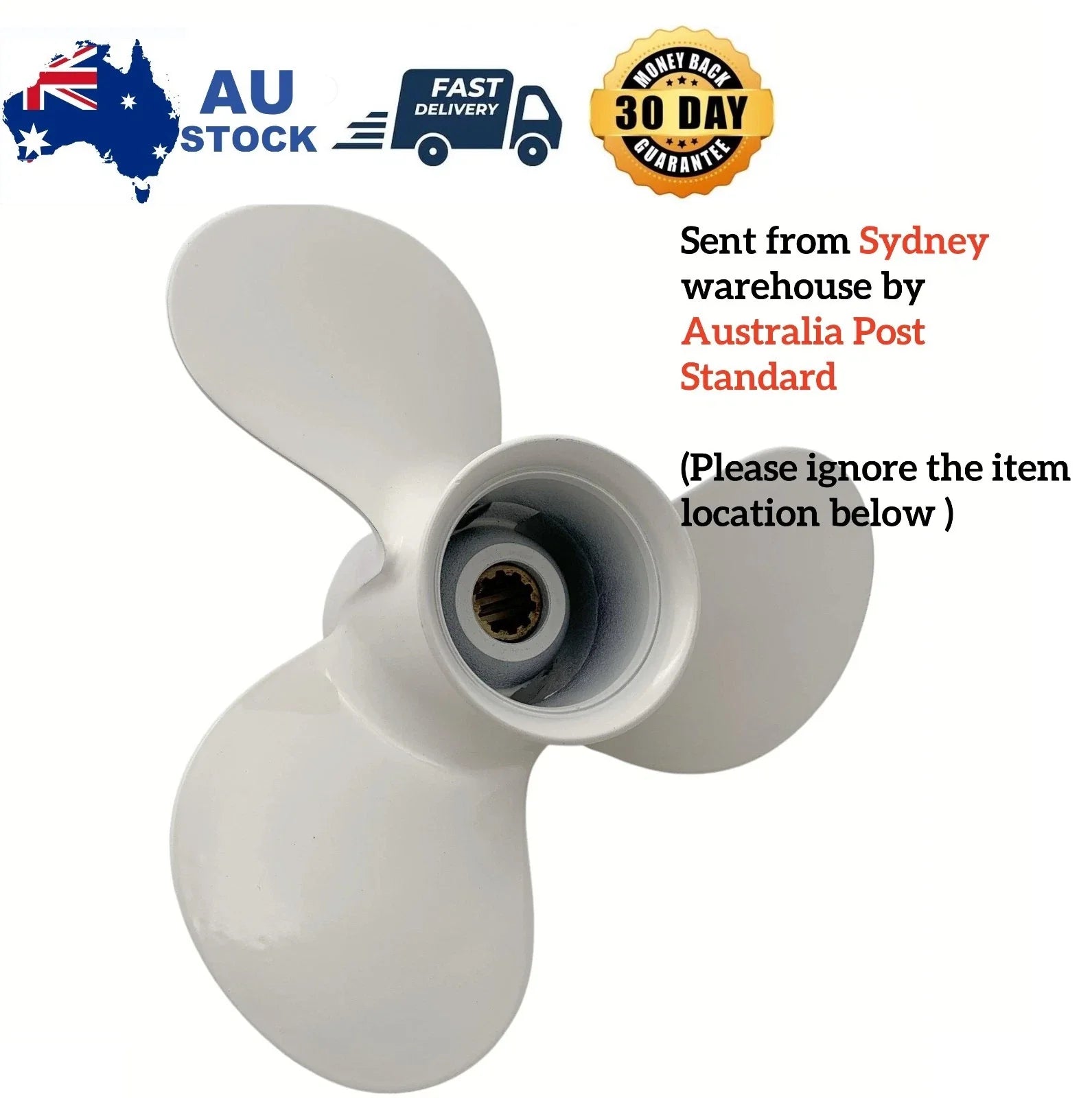 Boat Propeller 9 7/8x10 1/2 for Yamaha 25-30HP Aluminum 10 Tooth