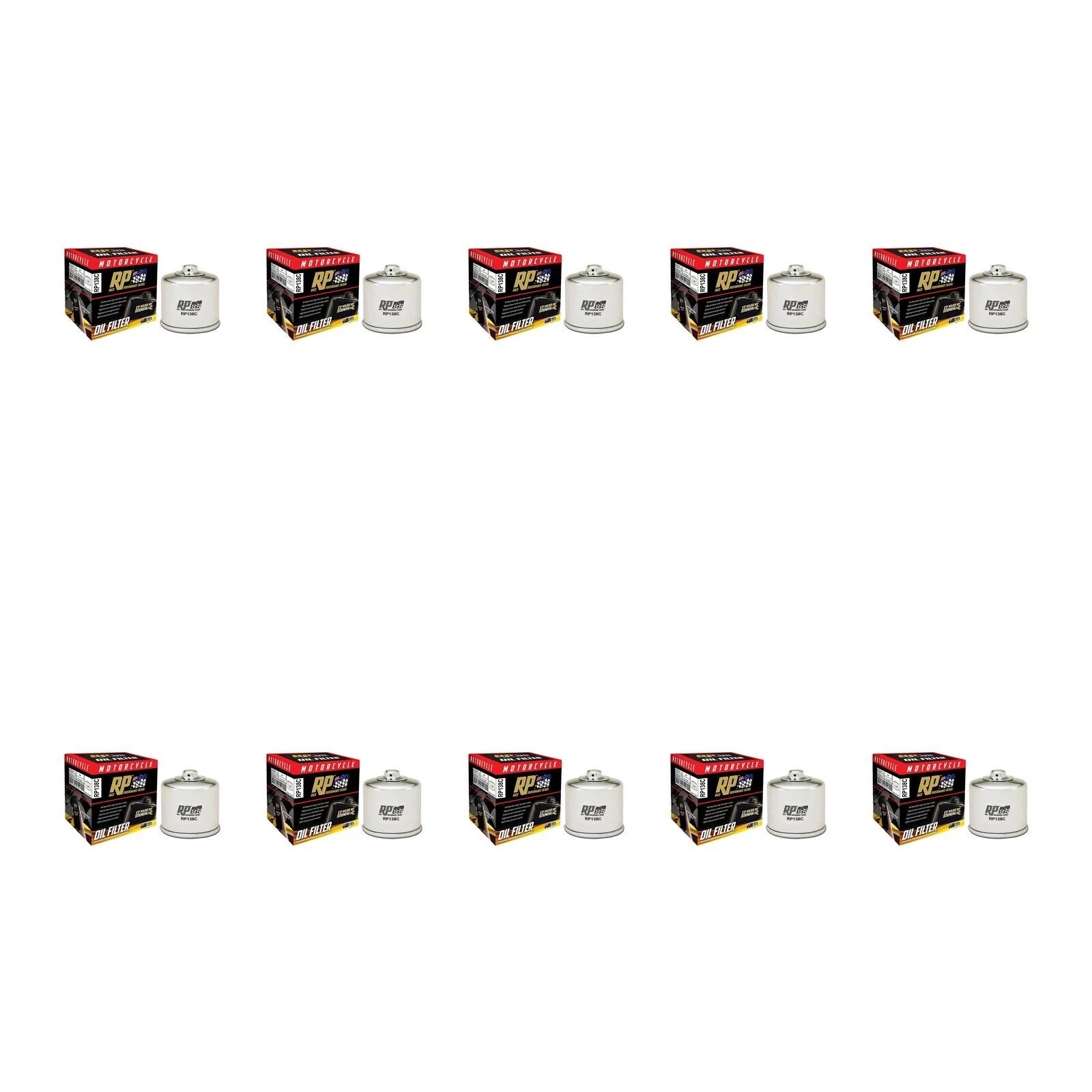 10 Pack Chrome Oil Filter for Suzuki GSX-S1000F GSX-S1000FA (2016–2019)