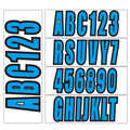 Boat Registration Numbers & Letters Sticker 3" A-Z & 0-9 Blue