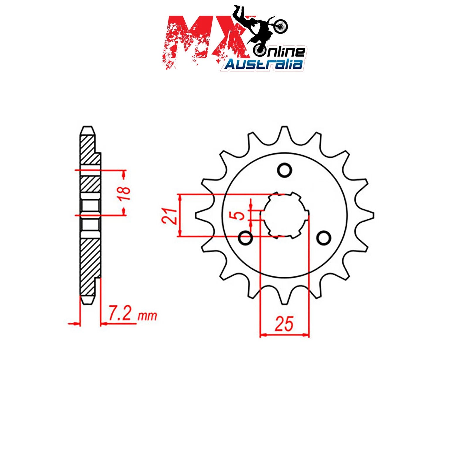Front Sprocket 17T for Suzuki DR750S (1988–1991)