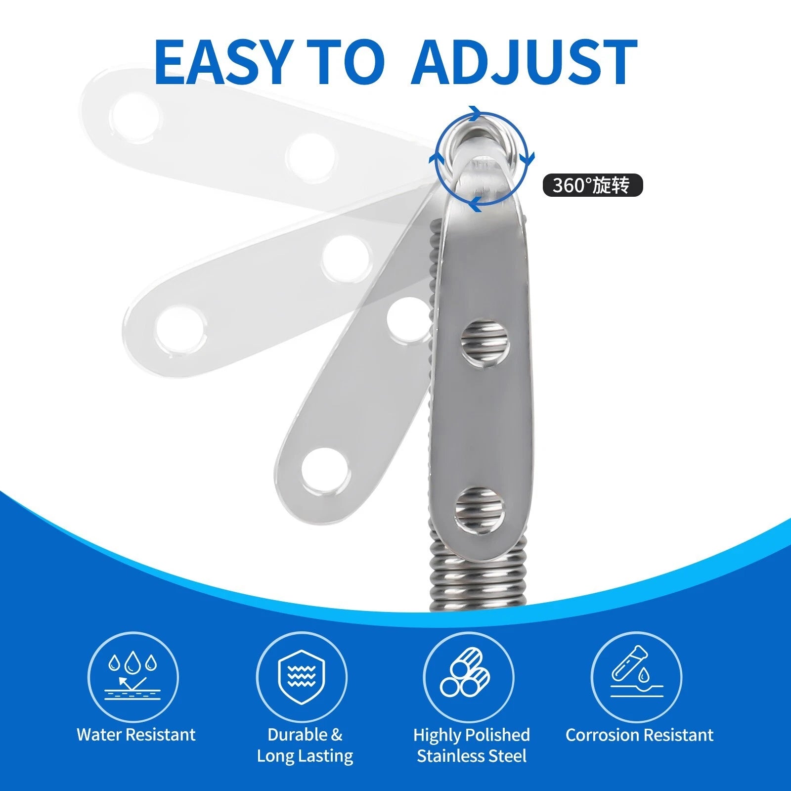 Marine Stainless Steel Boat Hatch Support Spring Adjuster 8-1/4" (2010–2023)