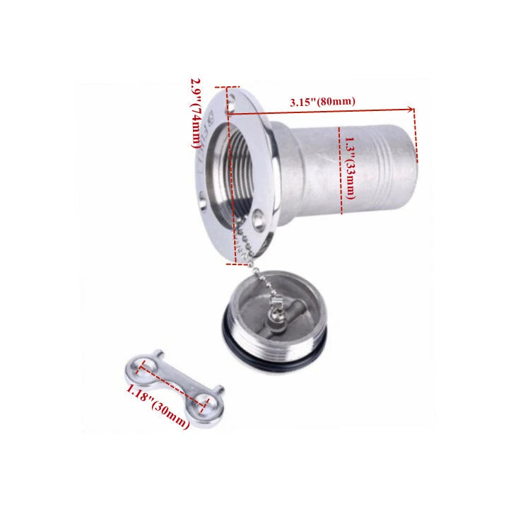 3" Stainless Steel Boat Deck Gas Fuel Filler for Marine Applications
