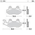 MotoMaster Front Left Brake Pads for Suzuki AN400 BURGMAN (2007–2020)