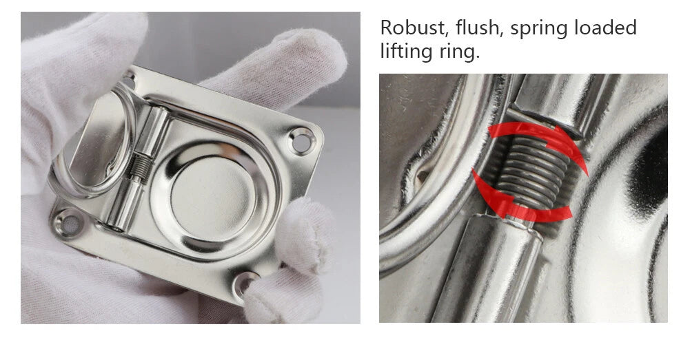 Stainless Steel Pull Ring Spring Handle Latch for Marine Boat