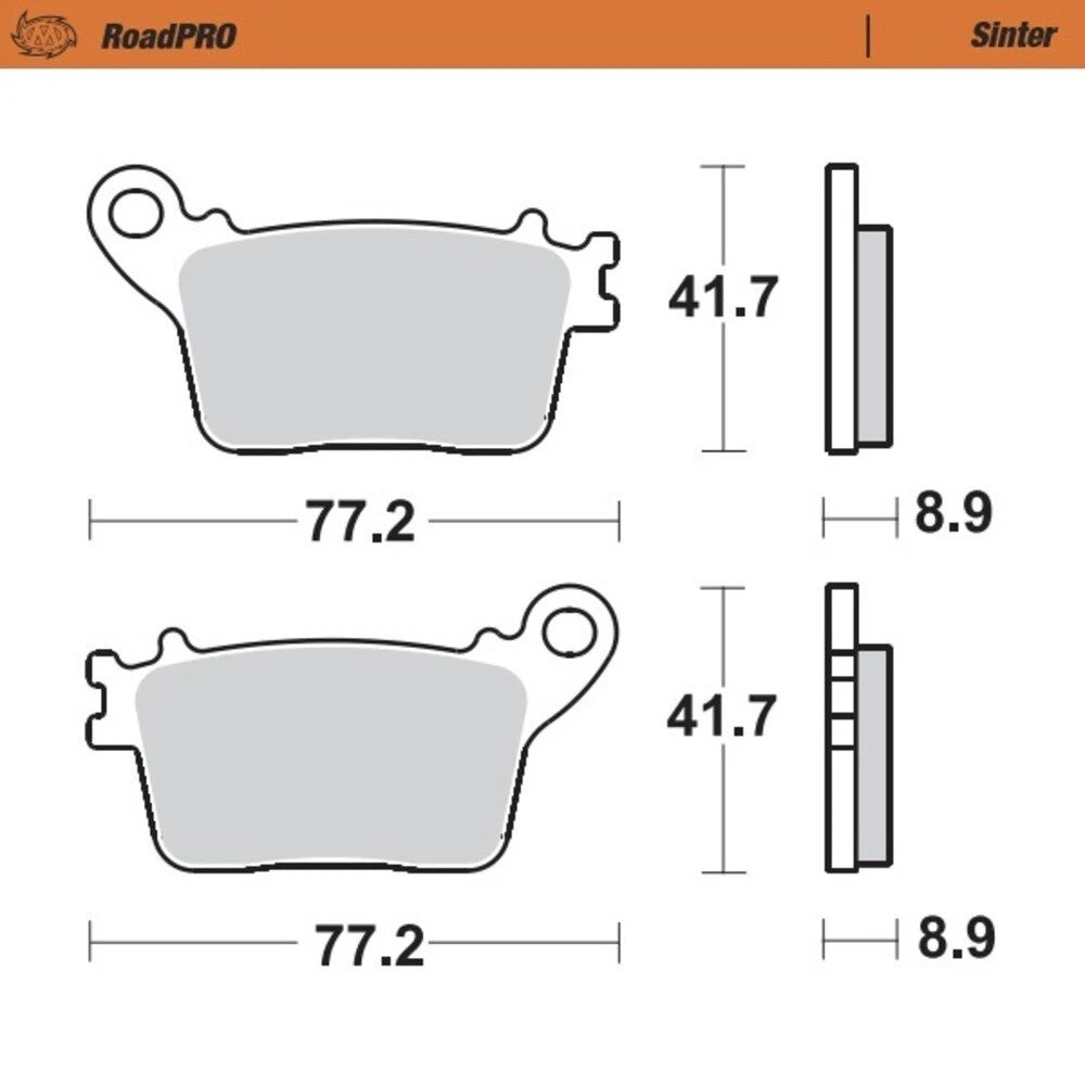 MotoMaster Rear Brake Pads for Honda CBR1000RR SP BREMBO 2014-2015 RoadPRO Sint