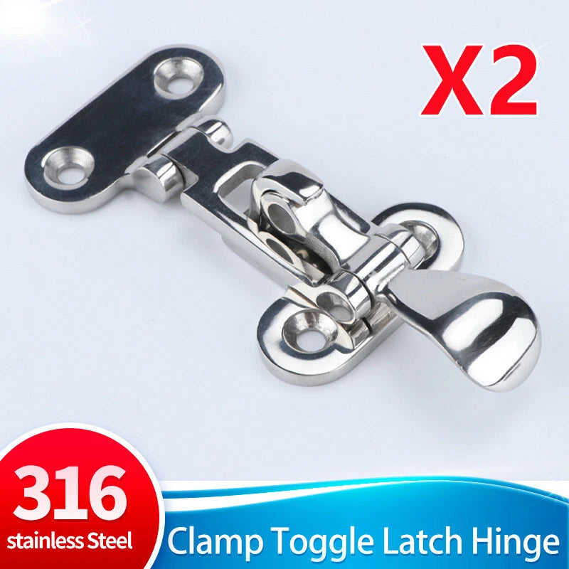 Marine 316 Stainless Steel Adjustable Toggle Hatch Cabinet Hinge Clamp for Boats
