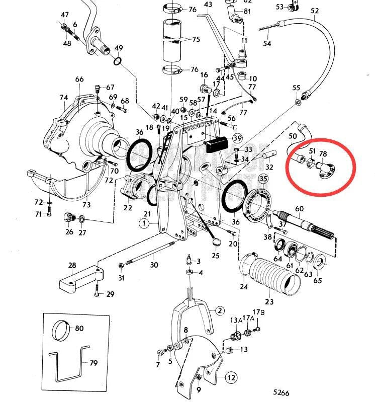 Water Intake Hose Connector & Gasket for Volvo Penta 18-2777