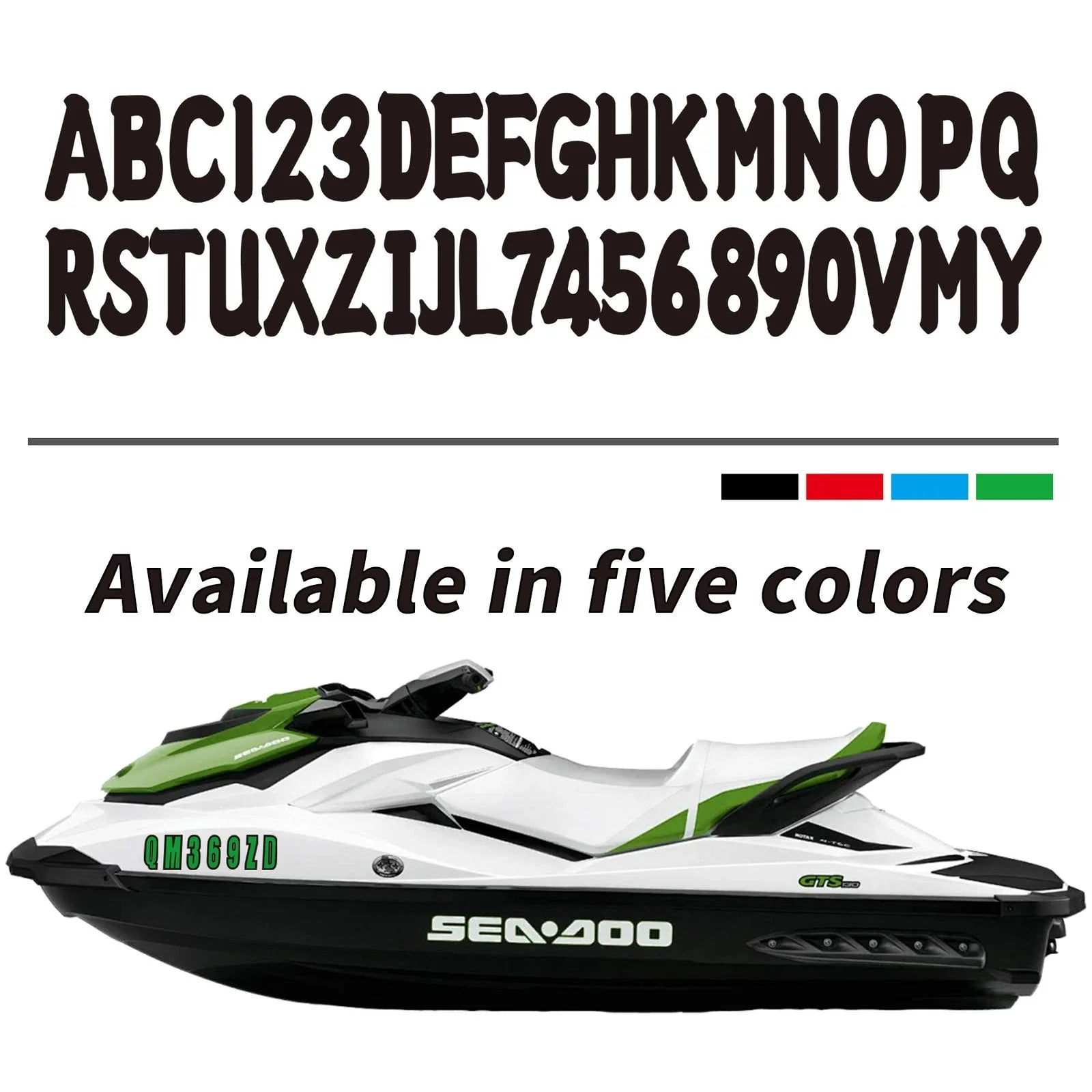 Boat Registration Decals Sticker Set A-Z & 0-9 Black for All Boats