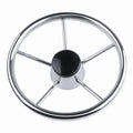 Stainless Steel 11'' Steering Wheel 5 Spokes for Marine Yacht Kayak