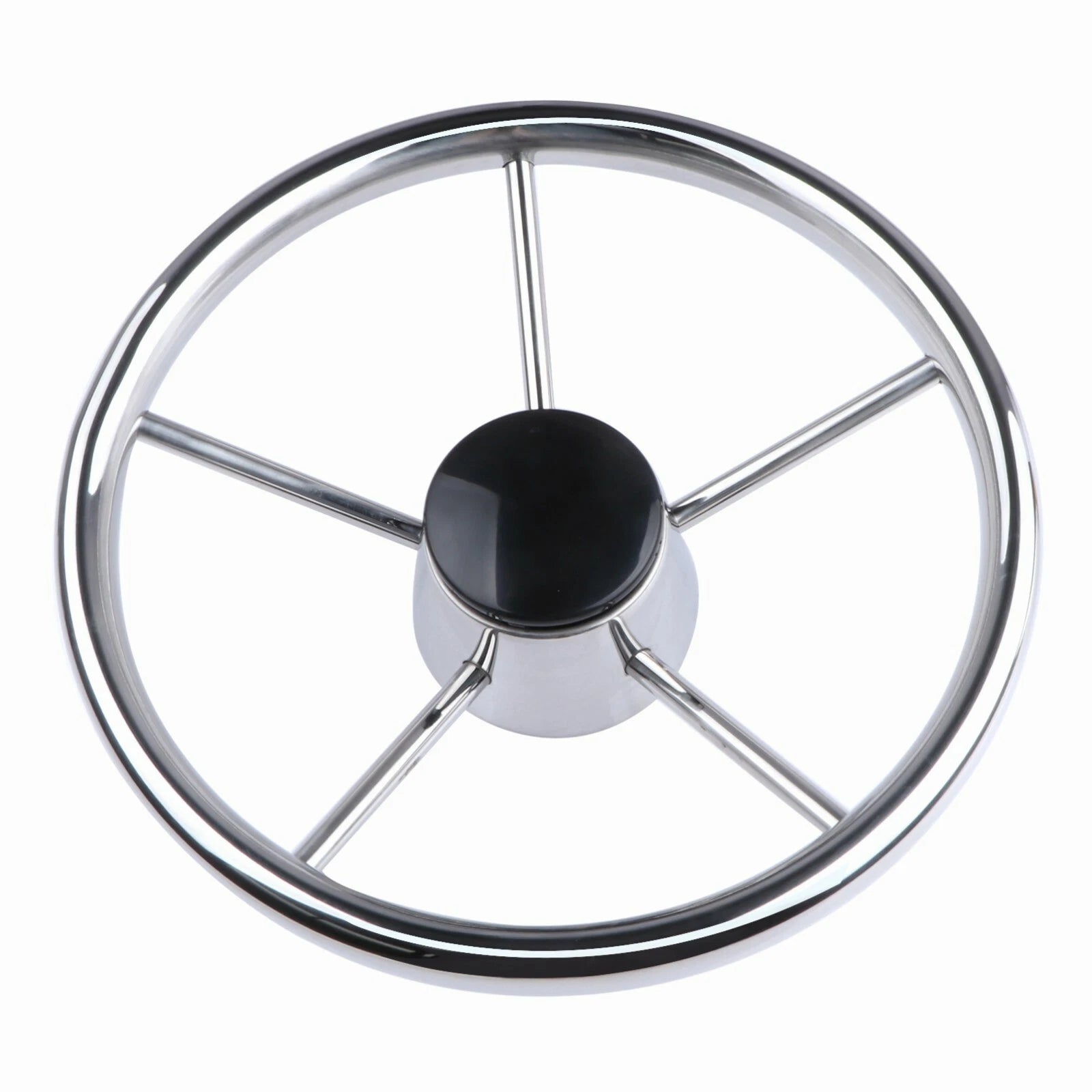 Stainless Steel 11'' Steering Wheel 5 Spokes for Marine Yacht Kayak