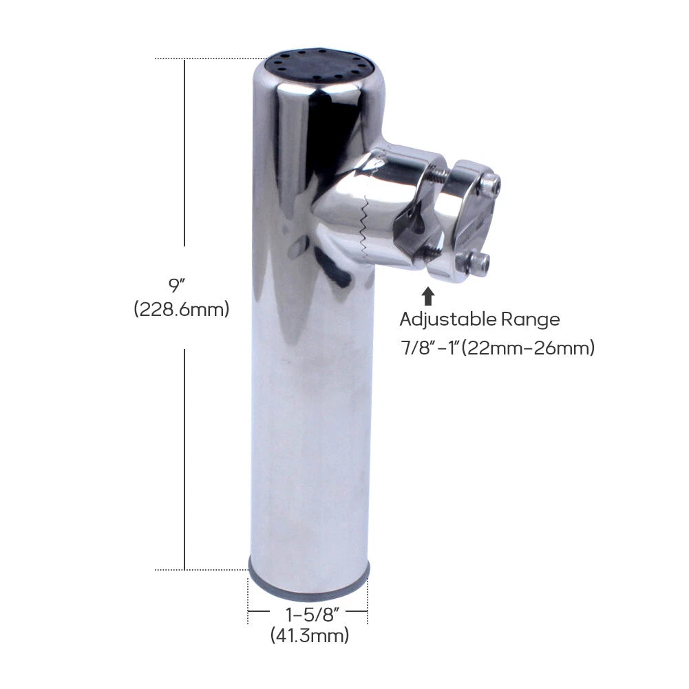 Marine Boat Fishing Rod Holder 316 Stainless Steel Clamp-on for Kayak/Truck