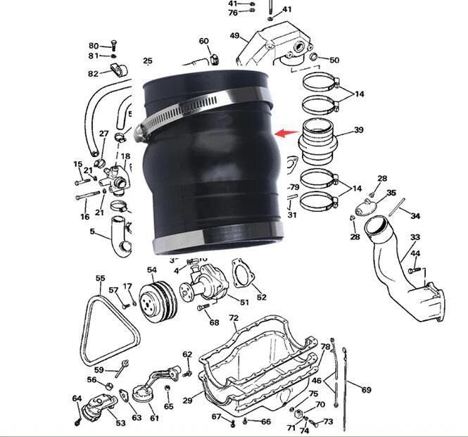 Exhaust Hose Coupler for OMC Cobra/Volvo Penta (18-2780-1)