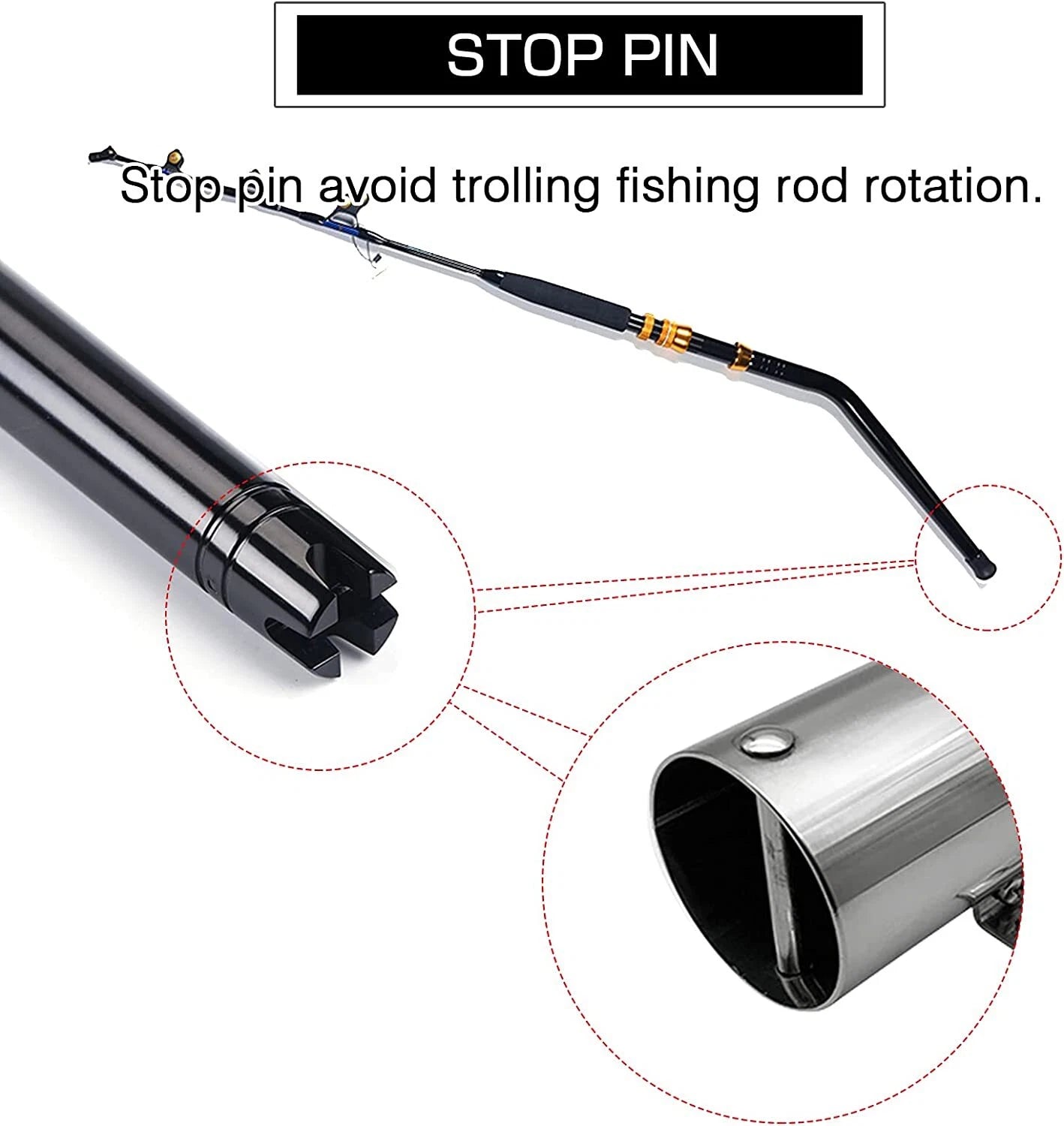 Stainless Steel Boat Strap Fishing Rod Holder Side Mount for Truck RV Yacht Kayak