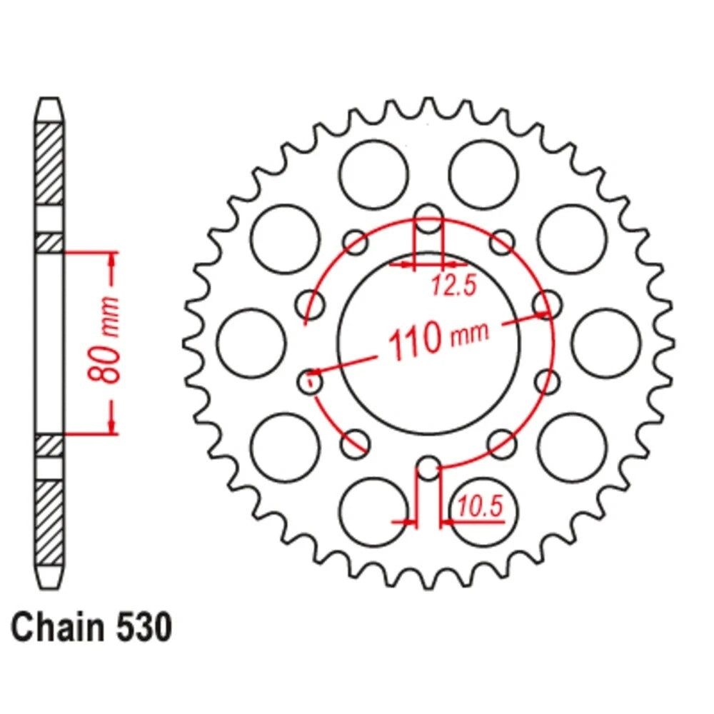 RK 39T Rear Sprocket for Honda CBR600F 1987-1990