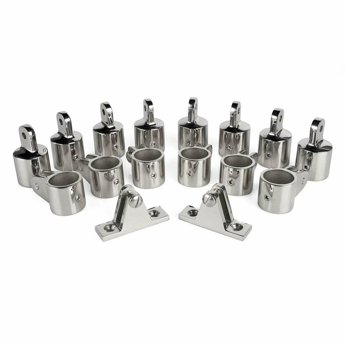 1" Bimini Top Bow Jaw Slide Cap Eye End Deck Hinge Fittings for Boats
