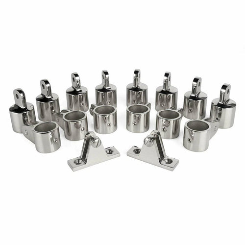 1" Bimini Top Bow Jaw Slide Cap Eye End Deck Hinge Fittings for Boats