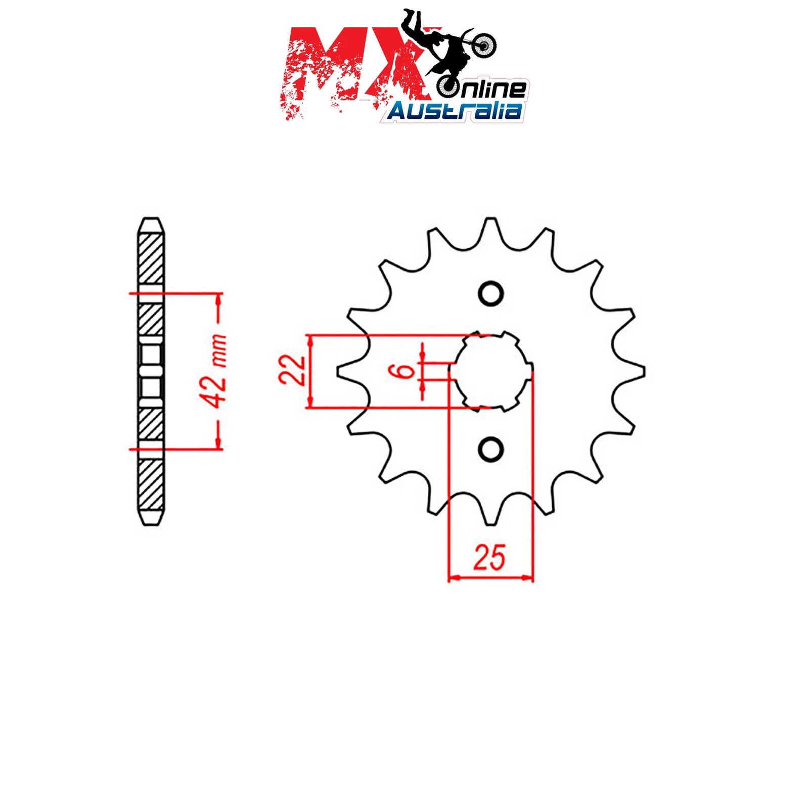 MTX Front Sprocket 15T Honda CB250T1-T2 1978-1981 10-344-15