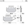 MotoMaster Front Left Brake Pads for Suzuki LT-A500AXI EPS (2009–2021)