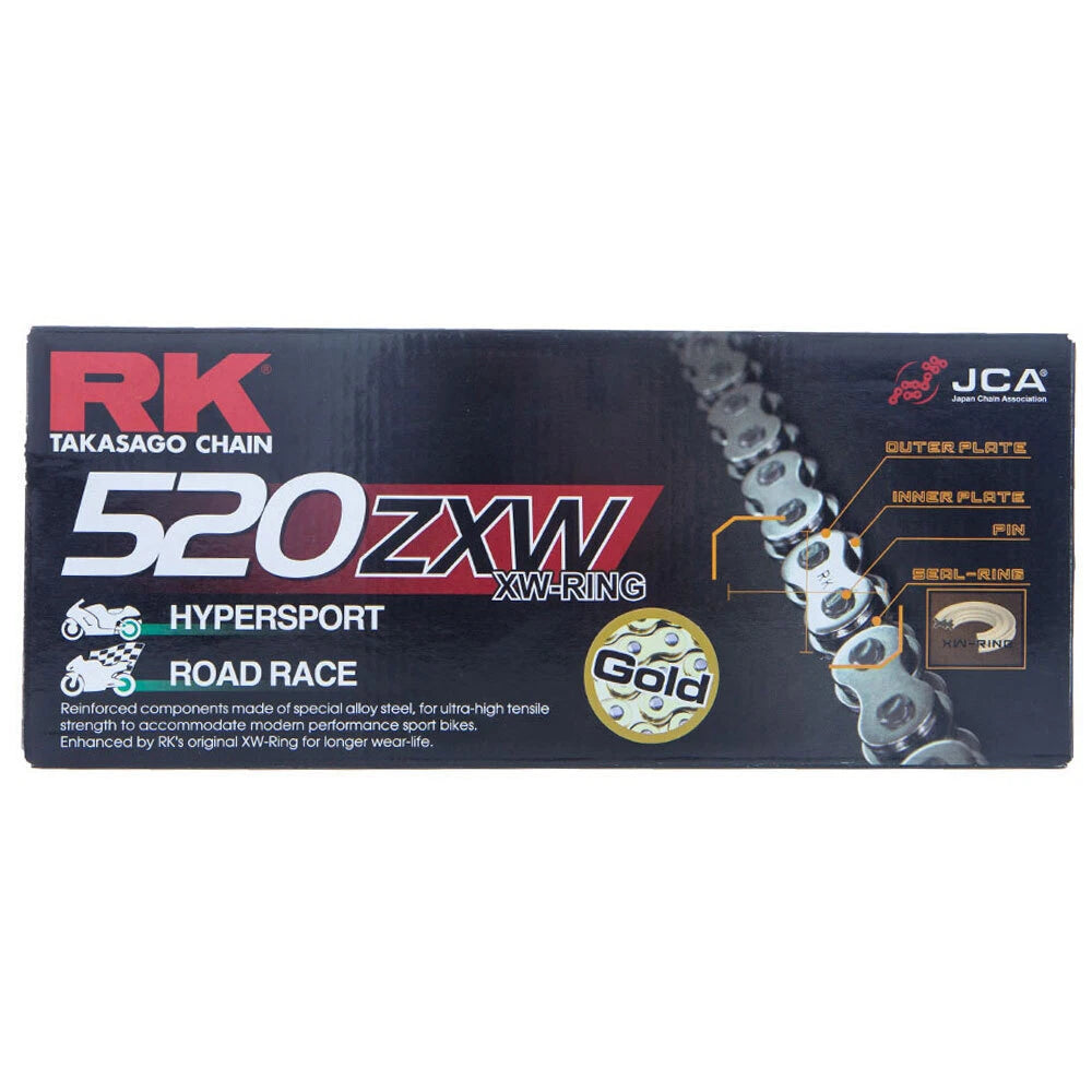 RK Chain 520 ZXW Gold for Suzuki SV650 LAMS (2017–2021)