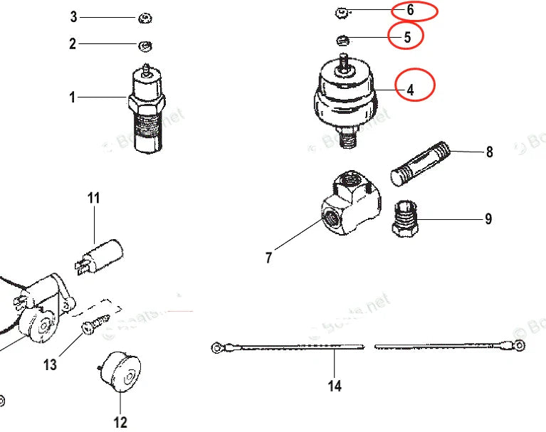 Mercruiser Low Oil Pressure Sender Switch for 4.3/5.0/5.7 Engines