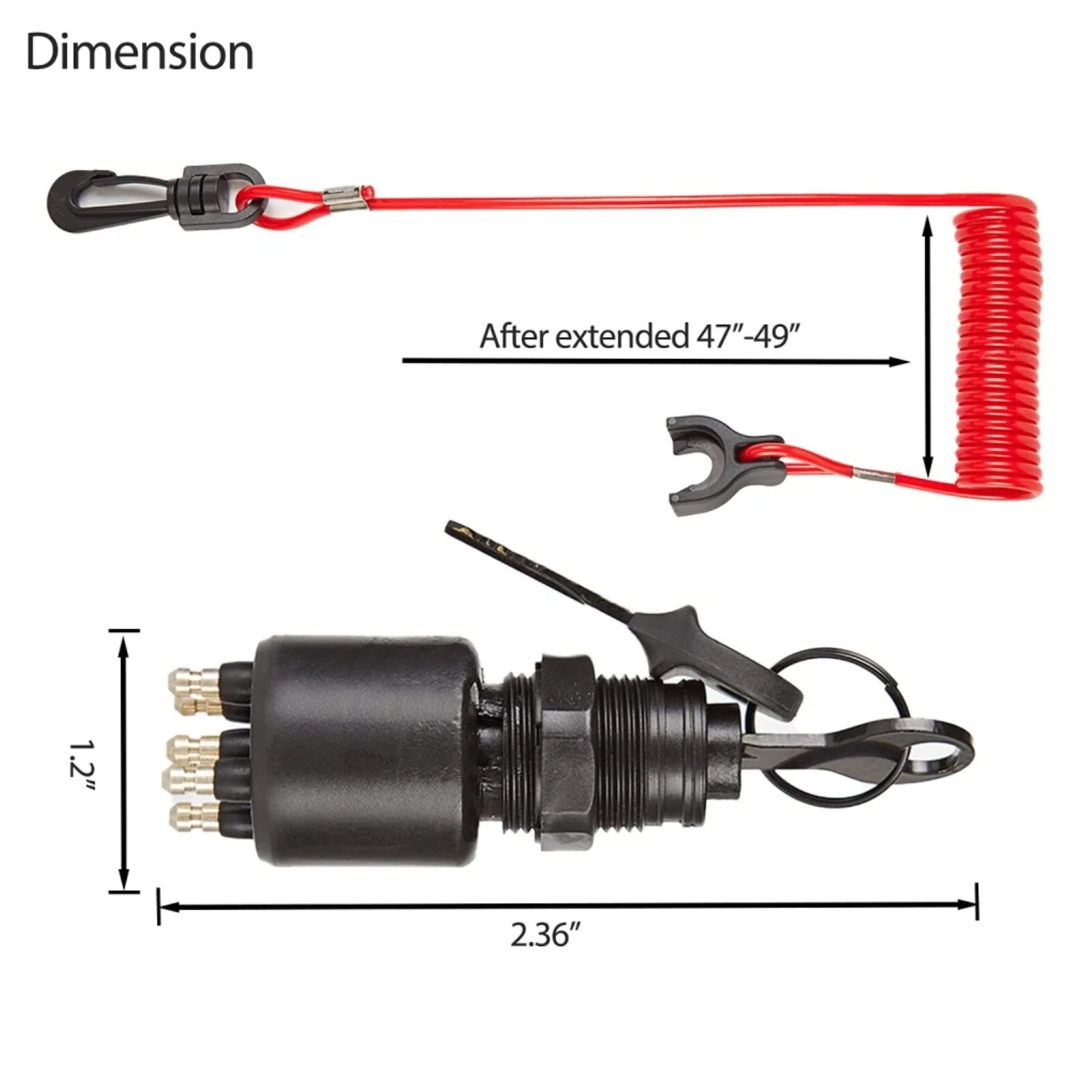 Ignition Key Switch & Safety Lanyard for Evinrude/Johnson OMC (175HP)