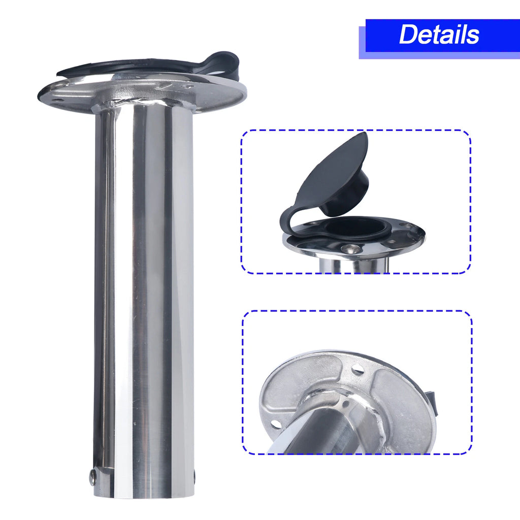 Marine 316 Stainless Steel Fishing Rod Holder 90° Flush Mount for Boat RV