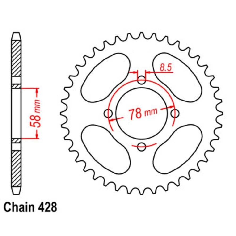 SuperSprox Chain Sprocket for Suzuki GS125ES (1982–1985)