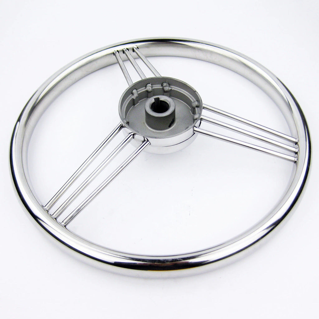 Stainless Steel 13-1/2'' Steering Wheel 9 Spokes for Marine Boat