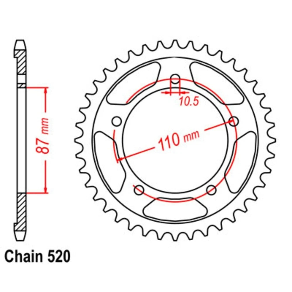 EK Chain Sprocket for Suzuki SFV650 GLADIUS (2009–2016)