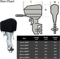Black Waterproof High Density Outboard Engine Cover for 30-60HP Motors