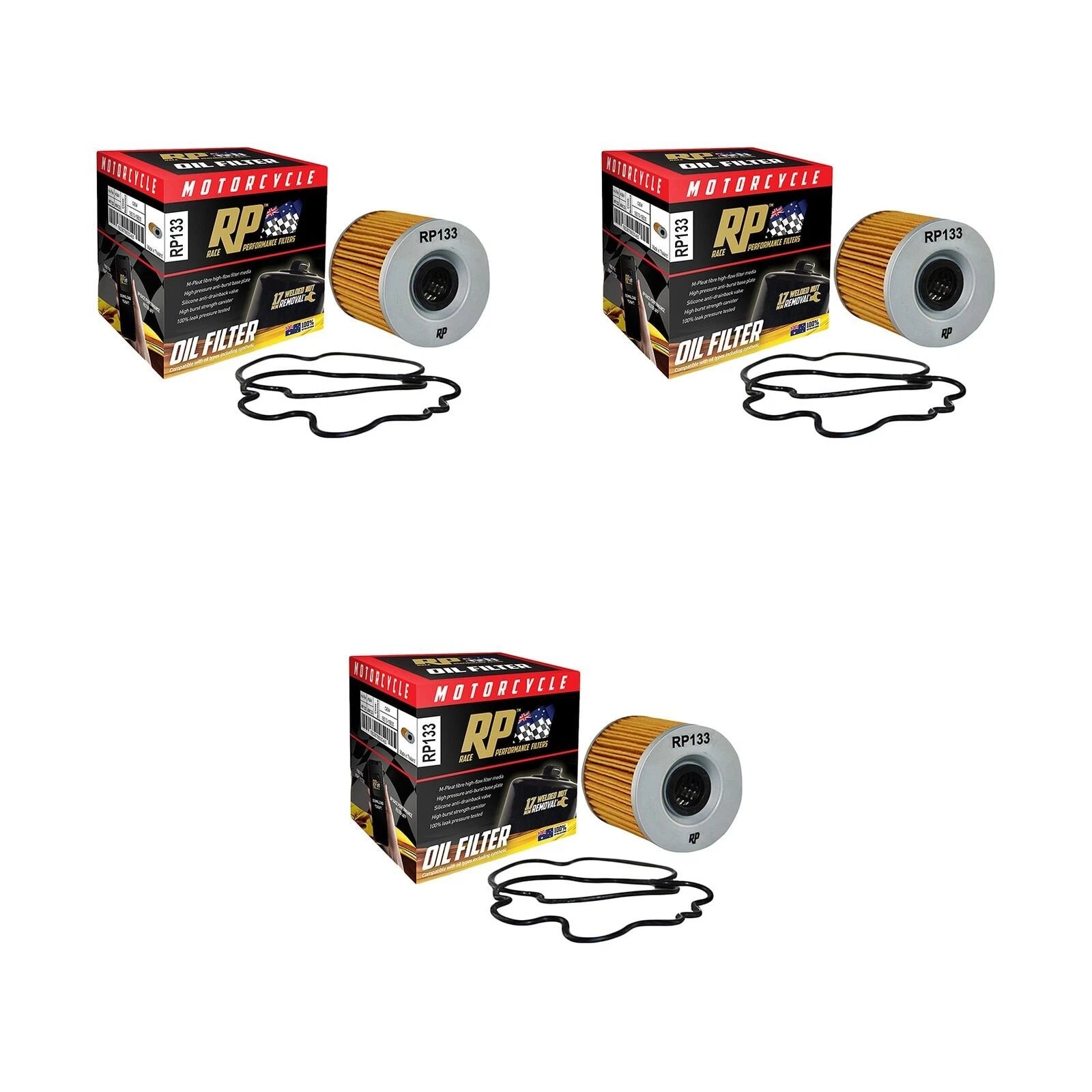 3 Pack Oil Filter for Suzuki GS550M Katana (1981–1982)