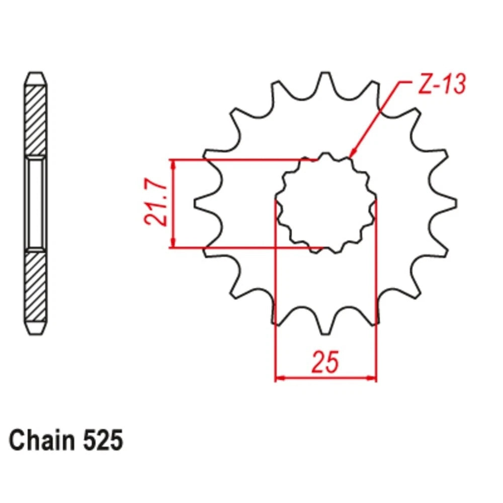 EK Chain Sprocket 16/44T for Suzuki GSX-S1000SMO KATANA (2018–2021)