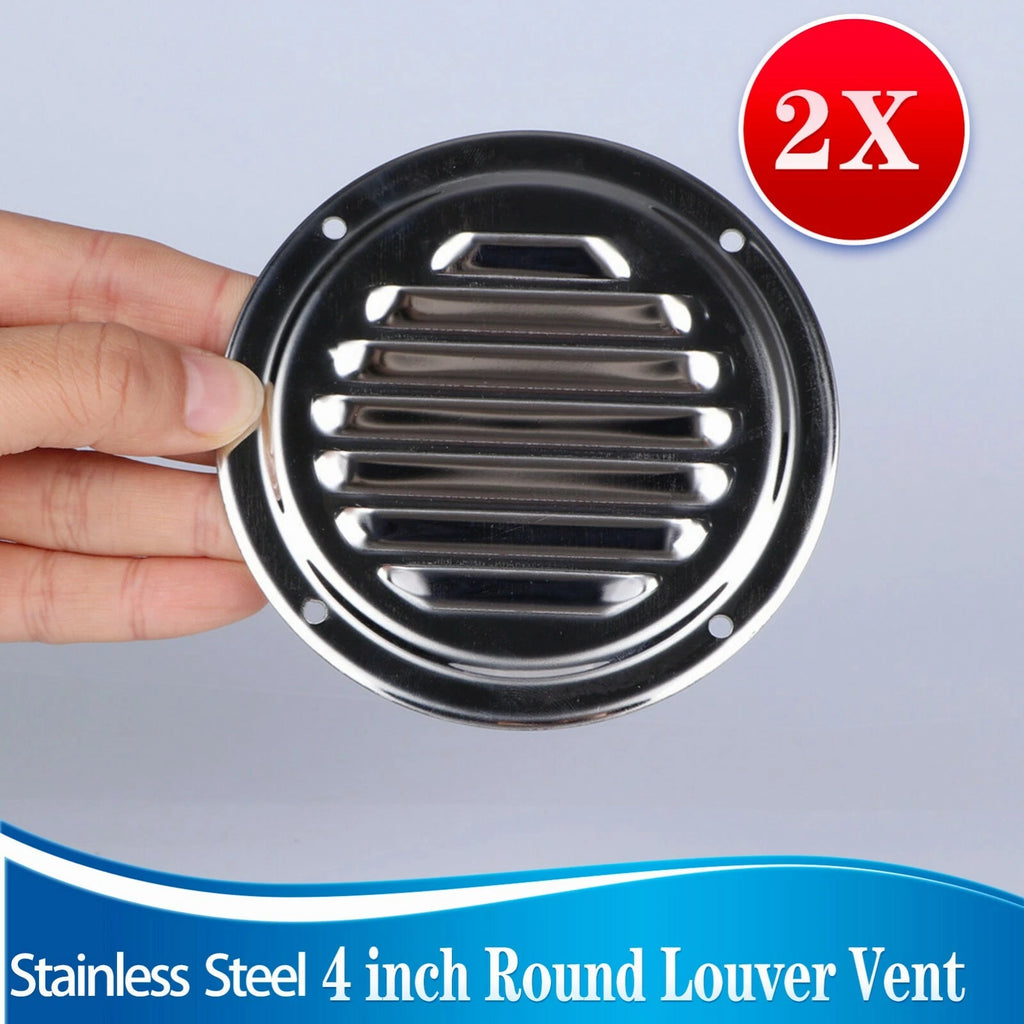 Stainless Steel 4" Round Louvered Vent for Marine Boat