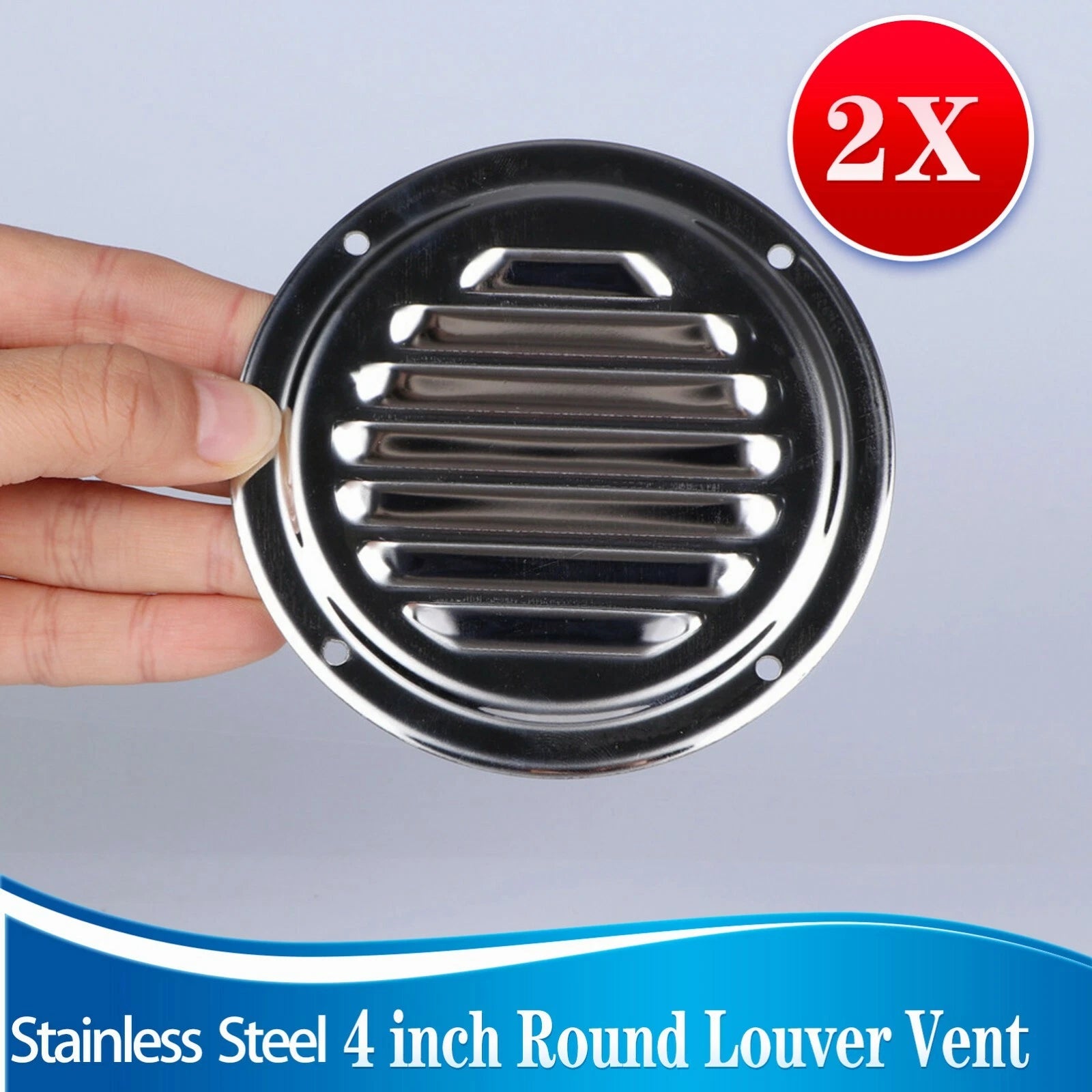 Stainless Steel 4" Round Louvered Vent for Marine Boat