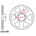Rear Sprocket 46T for Suzuki DF200 Trojan (1995–1999)