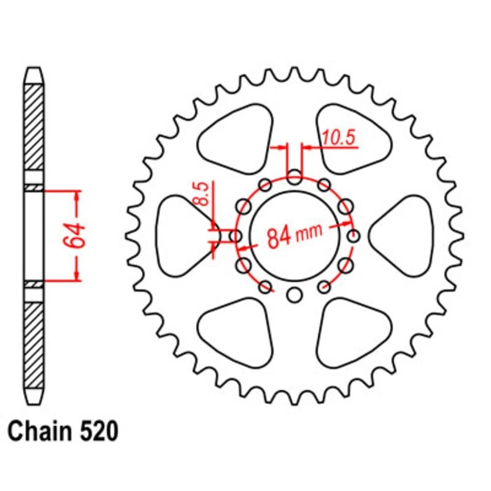 Rear Sprocket 46T for Suzuki DF200 Trojan (1995–1999)