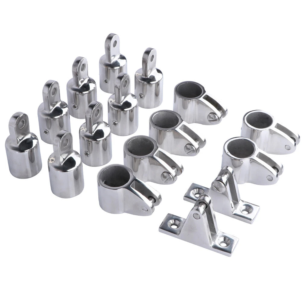 1" Bimini Top Bow Jaw Slide Cap Eye End Deck Hinge Fittings for Boats