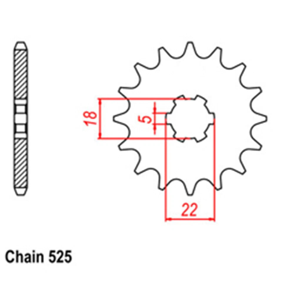 Front Sprocket 15T for Suzuki TS400 (1972–1976)