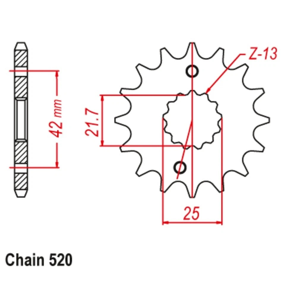 EK Chain Sprocket for Suzuki SFV650 GLADIUS (2009–2016)