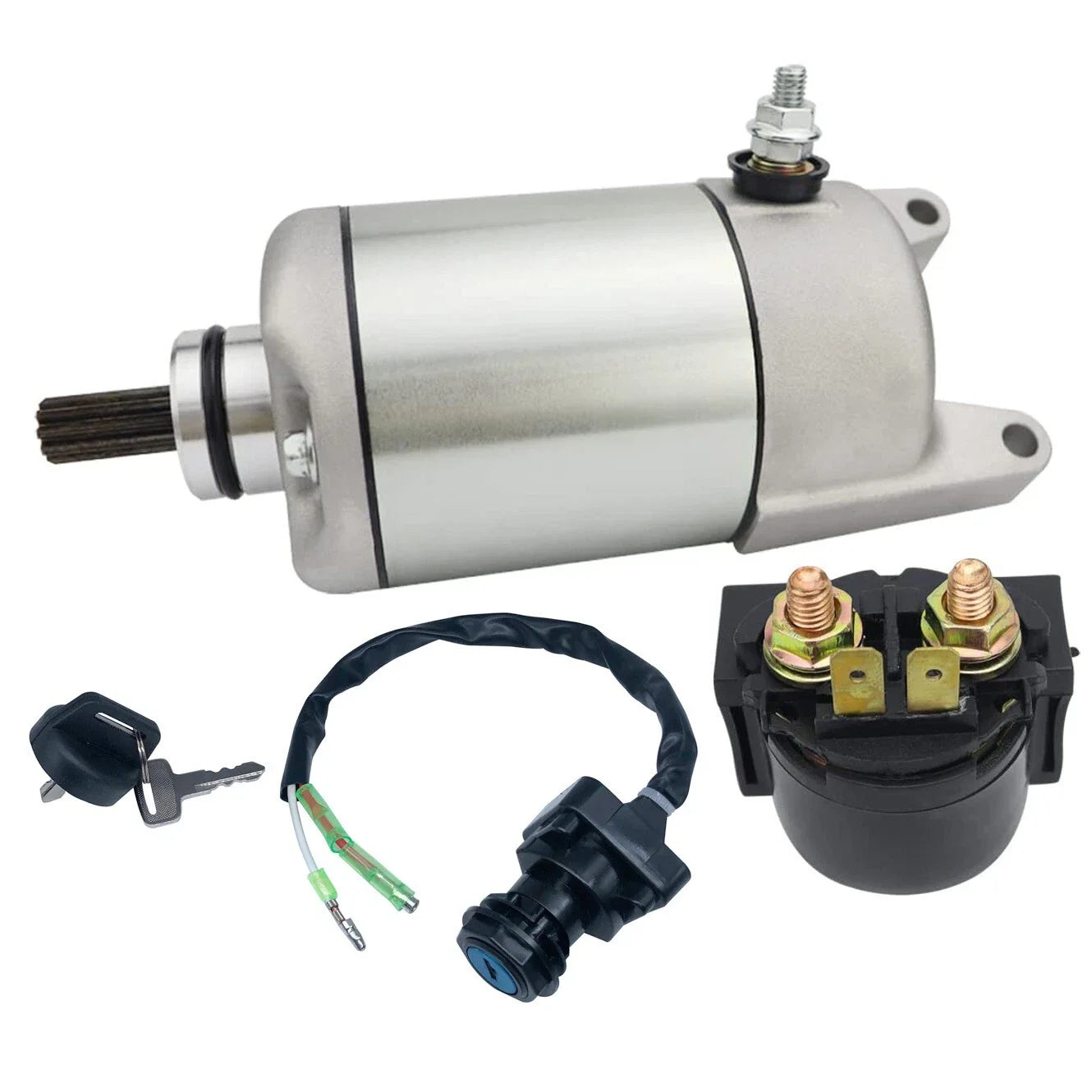 Prairie 400 Starter Motor for Kawasaki KVF400 4X4 (1997-1998) with Relay & Switch