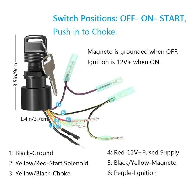 Boat Ignition Switch with Key for Mercury Mariner Outboard Motor