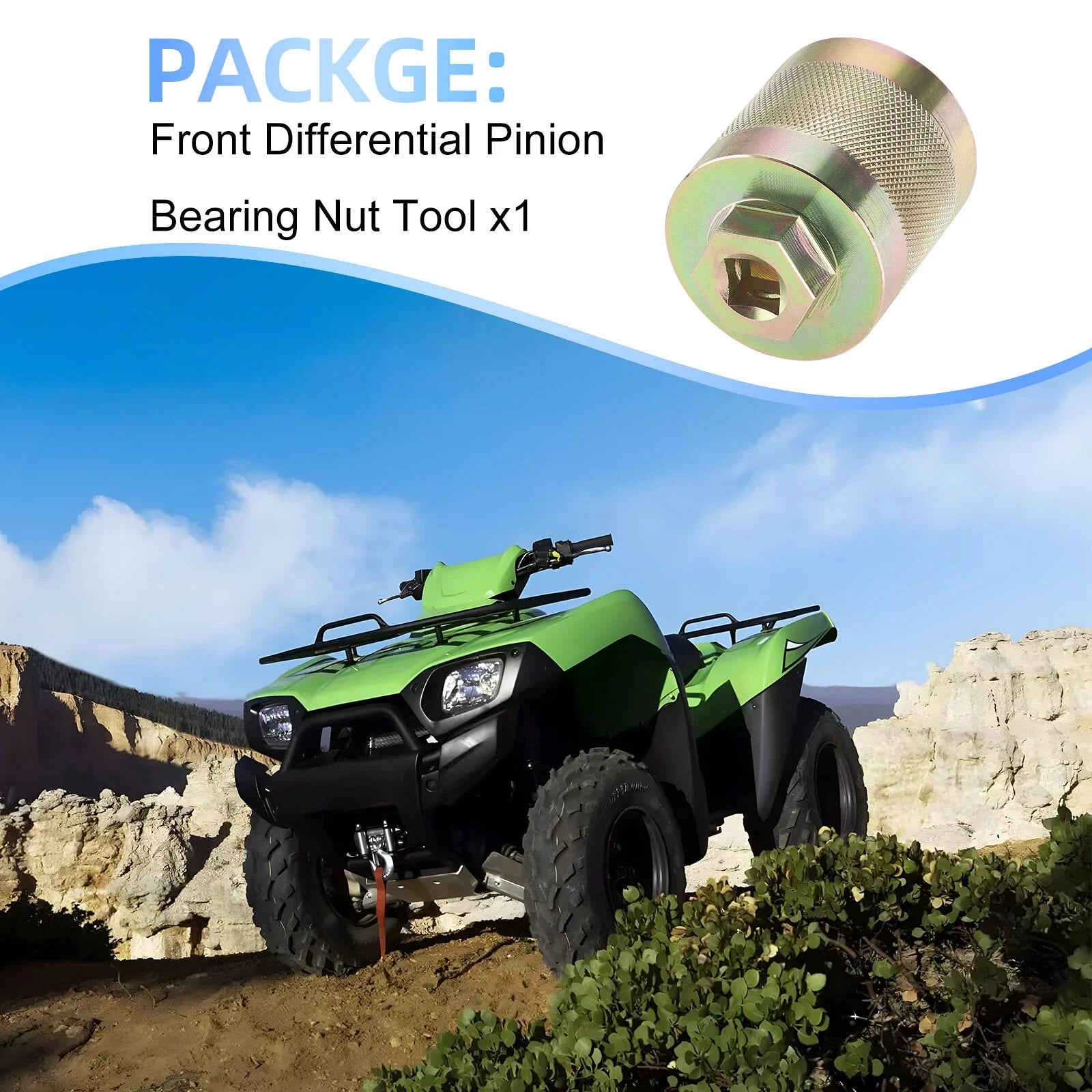Front Differential Pinion Nut Tool for Kawasaki Brute Force 650/750 4x4/4x4i