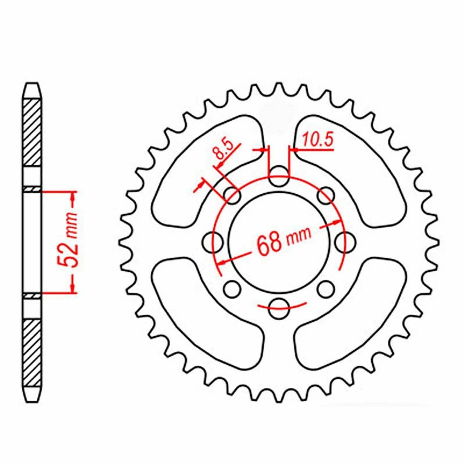 MTX Rear Sprocket 37T for Suzuki GT50 K (1979–1980)