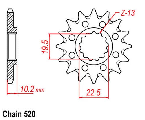 Front Sprocket 14T for Suzuki GSF250 Bandit (2000–2001)