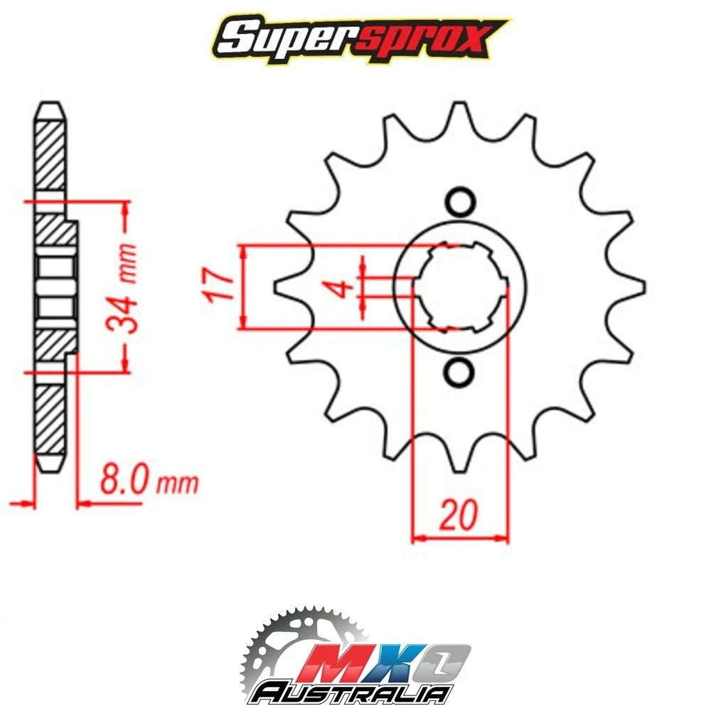 Supersprox Front Sprocket 14T for Honda XL350R 1984-1985 >520