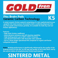 Goldfren Rear Brake Pads for Suzuki LTR450 QUADRACER (2006–2011)